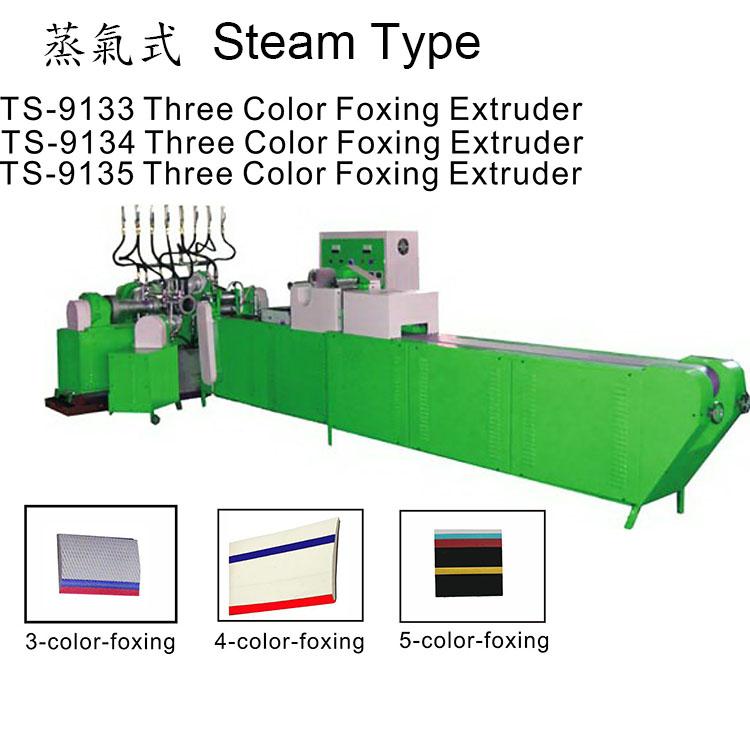 3-х цветная экструдерная машина для изготовления рантов (парового типа)